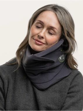 Cozy Layered Cowl Neck Warmer - Slate Gray